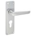 Exel Polished Chrome Victorian Straight Euro Lock Door Handle - 155 x 42mm