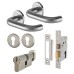 Light Duty Euro Lock Door Handle on Rose Fire Door Kit - Power Size 3 - Satin Stainless Light Duty Euro Lock Door Handle on Rose Fire Door Kit - Power Size 3 - Satin Stainless