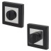 Exel Square Bathroom Turn & Release - 52mm Diameter - Matt Black/Polished Chrome