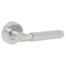 Jigtech Polished Chrome Knurled Door Handles on Round Rose - Textura Range 