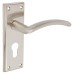 Serozzetta by Carlisle Brass Polished Nickel Euro Lock Door Handle - Trenta Range - 150 x 50mm