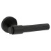 Hampstead Matt Black Lines Door Handles on Round Rose - Eva Range 
