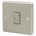 Eurolite Enhance Decorative 10A 1 Gang 2 Way Light Switch - Satin Steel with Grey Inserts