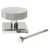 From The Anvil Brompton Round Knurled Centre Door Knob on Square Rose - 90 x 90mm - Pol Stainless