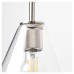 Exel Noord Knurled Ceiling Light Pendant - Satin Nickel Fittings and Hooded Clear Glass Shade