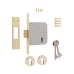 ERA 3 Lever Deadlock - 64mm Case - 44mm Backset - Polished Brass 