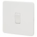Knightsbridge 20A 1 Gang Screwless Flat Plate Double Pole Switch - Matt White