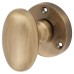 Exel Victorian Oval Mortice Door Knob - 61mm Rose Diameter - Antique Brass