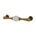 Hampstead Chateau 27mm Porcelain Crackle T-Bar Cabinet Pull Handle - 128mm Centres - Antique Brass