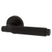 Jigtech Textura Latch Door Handle on Rose Kit - Passage - Matt Black
