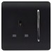 Trendi 13A 1 Gang Screwless Double Pole Switched Socket - Matt Black