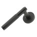 From The Anvil Matt Black Knurled Door Handles on Round Beehive Rose - Brompton Range 