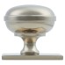 Alexander & Wilks Quantock Cabinet Knob on Square Backplate - 34mm Diameter - PVD Satin Nickel