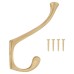 Victorian Heavy Duty Single Hat & Coat Hook - 143 x 65mm - Satin Brass