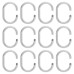 Croydex Shower Curtain Rings - C Ring Type - Clear - Pack of 12
