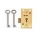 4 Lever Straight Cupboard Lock - 63 x 35mm - Keyed to Differ - Polished Brass