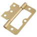 Flush Cabinet Hinge - 75 x 51 x 1mm - Polished Brass - Pack of 10 Pairs