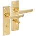 Exel Polished Brass Victorian Straight Bathroom Door Handle - 155 x 42mm