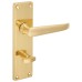 Exel Polished Brass Victorian Straight Bathroom Door Handle - 155 x 42mm