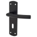 Exel Matt Black Arched Keyhole Lock Door Handle - 172 x 44mm