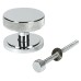 From The Anvil Brompton Round Knurled Centre Door Knob on Art Deco Rose - 90mm Rose - Pol Chrome