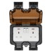 Knightsbridge 13A IP66 2 Gang Switched Outdoor Weatherproof Socket with Neon - Black