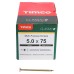 TIMCO Classic Pozi Countersunk Wood Screws - 5.0 x 75mm - Yellow Zinc - Pack of 200