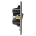 Knightsbridge 45A 1 Gang Screwless Flat Plate Double Pole Cooker Switch with Neon - Antique Brass