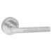 Exel Satin Nickel/Polished Chrome Door Handles on Round Rose - Bella Range 