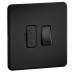Knightsbridge 13A 1 Gang Screwless Flat Plate Switched Fused Spur - Matt Black 