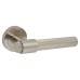 Hampstead Satin Nickel Knurled Door Handles on Round Rose - Esme Range 