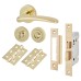 Exel Eloise Bathroom Lock Door Handle on Rose Kit - Polished Brass