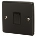 Eurolite Enhance Decorative 10A 1 Gang 2 Way Light Switch - Matt Black with Black Inserts