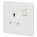 Knightsbridge 13A 1 Gang Screwless Flat Plate DP Switched Socket - Matt White with White Insert