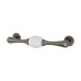 Hampstead Chateau 27mm Porcelain Crackle T-Bar Cabinet Pull Handle - 128mm Centres - Polished Steel