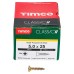 TIMCO Classic Pozi Countersunk Wood Screws - 5.0 x 25mm - Yellow Zinc - Pack of 200
