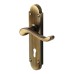 Heritage Brass by M Marcus Antique Brass Scroll Keyhole Lock Door Handle - Savoy Range - 171 x 42mm
