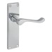 Exel Polished Chrome Victorian Scroll Latch Door Handle - 155 x 42mm