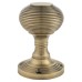 Exel Reeded Beehive Mortice Door Knob - 60mm Rose Diameter - Antique Brass