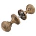 Exel Reeded Beehive Mortice Door Knob - 60mm Rose Diameter - Antique Brass