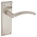 Serozzetta by Carlisle Brass Satin Nickel Latch Door Handle - Trenta Range - 150 x 50mm