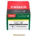 TIMCO Classic Pozi Countersunk Wood Screws - 3.0 x 35mm - Yellow Zinc - Pack of 200