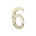 76mm Screw Fix Door Numeral - 6/9 - Polished Brass