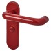 Hoppe AR600/25 Rouge Red Nylon Steel Core Safety Bathroom Door Handle - 57mm c/c - Paris Range