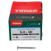 TIMCO Classic Pozi Countersunk Wood Screws - 5.0 x 50mm - A2 Stainless Steel - Pack of 200