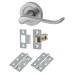 Exel Scroll Latch Door Handle on Rose Kit - Satin Chrome