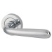 Exel Scroll Latch Door Handle on Rose Kit - Satin Chrome