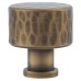 Alexander & Wilks Leila Hammered Round Cabinet Knob - 30mm Diameter - Antique Brass