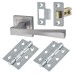 Exel Spirit Latch Door Handle on Square Rose Kit - Satin Chrome