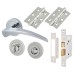Exel Aston Bathroom Lock Door Handle on Rose Kit - Polished Chrome